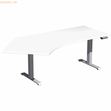 4038933545639 - Sitz-Steh-Schreibtisch Elevate Plus S-08K1615-WS elektrisch höhenverstellbar 63-128cm (H) 2166x113cm (BxT) Freiform weiß 4038933545639 - Sitz-Steh-Schreibtisch Elevate Plus S-08K1615-WS elektrisch höhenverstellbar 63-128cm (H) 2166x113cm (BxT) Freiform weiß