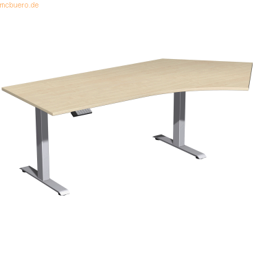 4038933545721 - Sitz-Steh-Schreibtisch Elevate Plus S-08K1616-AS elektrisch höhenverstellbar 63-128cm (H) 2166x113cm (BxT) Freiform ahorn 4038933545721 - Sitz-Steh-Schreibtisch Elevate Plus S-08K1616-AS elektrisch höhenverstellbar 63-128cm (H) 2166x113cm (BxT) Freiform ahorn