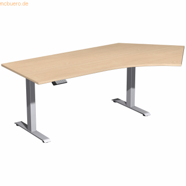 4038933545752 - Sitz-Steh-Schreibtisch Elevate Plus S-08K1616-BS elektrisch höhenverstellbar 63-128cm (H) 2166x113cm (BxT) Freiform buche 4038933545752 - Sitz-Steh-Schreibtisch Elevate Plus S-08K1616-BS elektrisch höhenverstellbar 63-128cm (H) 2166x113cm (BxT) Freiform buche