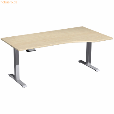 4038933545905 - Sitz-Steh-Schreibtisch Elevate Plus S-08K1811-AS elektrisch höhenverstellbar 63-128cm (H) 180x100cm (BxT) Freiform ahorn S 4038933545905 - Sitz-Steh-Schreibtisch Elevate Plus S-08K1811-AS elektrisch höhenverstellbar 63-128cm (H) 180x100cm (BxT) Freiform ahorn S