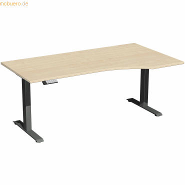 4038933545912 - Sitz-Steh-Schreibtisch Elevate Plus S-08K1811-AA elektrisch höhenverstellbar 63-128cm (H) 180x100cm (BxT) Freiform ahorn 4038933545912 - Sitz-Steh-Schreibtisch Elevate Plus S-08K1811-AA elektrisch höhenverstellbar 63-128cm (H) 180x100cm (BxT) Freiform ahorn