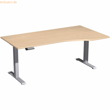 4038933545936 - Sitz-Steh-Schreibtisch Elevate Plus S-08K1811-BS elektrisch höhenverstellbar 63-128cm (H) 180x100cm (BxT) Freiform buche S 4038933545936 - Sitz-Steh-Schreibtisch Elevate Plus S-08K1811-BS elektrisch höhenverstellbar 63-128cm (H) 180x100cm (BxT) Freiform buche S