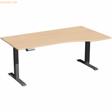 4038933545943 - Sitz-Steh-Schreibtisch Elevate Plus S-08K1811-BA elektrisch höhenverstellbar 63-128cm (H) 180x100cm (BxT) Freiform buche 4038933545943 - Sitz-Steh-Schreibtisch Elevate Plus S-08K1811-BA elektrisch höhenverstellbar 63-128cm (H) 180x100cm (BxT) Freiform buche