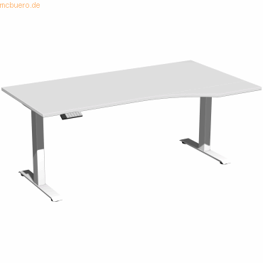 4038933545981 - Sitz-Steh-Schreibtisch Elevate Plus S-08K1811-LW elektrisch höhenverstellbar 63-128cm (H) 180x100cm (BxT) Freiform lichtgrau 4038933545981 - Sitz-Steh-Schreibtisch Elevate Plus S-08K1811-LW elektrisch höhenverstellbar 63-128cm (H) 180x100cm (BxT) Freiform lichtgrau