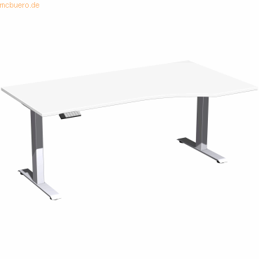 4038933545998 - Sitz-Steh-Schreibtisch Elevate Plus S-08K1811-WS elektrisch höhenverstellbar 63-128cm (H) 180x100cm (BxT) Freiform weiß Si 4038933545998 - Sitz-Steh-Schreibtisch Elevate Plus S-08K1811-WS elektrisch höhenverstellbar 63-128cm (H) 180x100cm (BxT) Freiform weiß Si