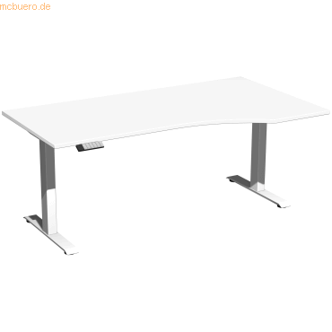 4038933546018 - Sitz-Steh-Schreibtisch Elevate Plus S-08K1811-WW elektrisch höhenverstellbar 63-128cm (H) 180x100cm (BxT) Freiform weiß We 4038933546018 - Sitz-Steh-Schreibtisch Elevate Plus S-08K1811-WW elektrisch höhenverstellbar 63-128cm (H) 180x100cm (BxT) Freiform weiß We
