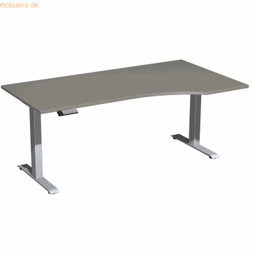 4038933546025 - Schreibtisch Elevate Plus N-08K1811-OS elektrisch höhenverstellbar 63-128cm (H) Freiform onyx silber 4038933546025 Geramöb 4038933546025 - Schreibtisch Elevate Plus N-08K1811-OS elektrisch höhenverstellbar 63-128cm (H) Freiform onyx silber 4038933546025 Geramöb