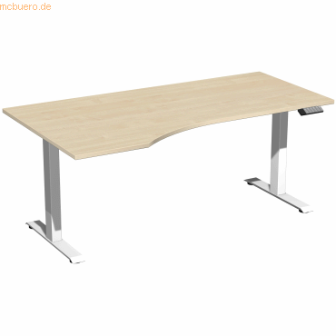 4038933546100 - Sitz-Steh-Schreibtisch Elevate Plus S-08K1812-AW elektrisch höhenverstellbar 63-128cm (H) 180x100cm (BxT) Freiform ahorn W 4038933546100 - Sitz-Steh-Schreibtisch Elevate Plus S-08K1812-AW elektrisch höhenverstellbar 63-128cm (H) 180x100cm (BxT) Freiform ahorn W