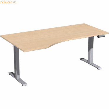 4038933546117 - Sitz-Steh-Schreibtisch Elevate Plus S-08K1812-BS elektrisch höhenverstellbar 63-128cm (H) 180x100cm (BxT) Freiform buche S 4038933546117 - Sitz-Steh-Schreibtisch Elevate Plus S-08K1812-BS elektrisch höhenverstellbar 63-128cm (H) 180x100cm (BxT) Freiform buche S