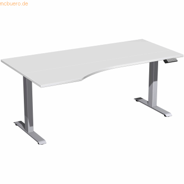4038933546148 - Sitz-Steh-Schreibtisch Elevate Plus S-08K1812-LS elektrisch höhenverstellbar 63-128cm (H) 180x100cm (BxT) Freiform lichtgrau 4038933546148 - Sitz-Steh-Schreibtisch Elevate Plus S-08K1812-LS elektrisch höhenverstellbar 63-128cm (H) 180x100cm (BxT) Freiform lichtgrau