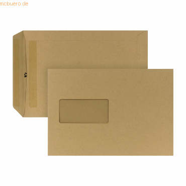 4040134054063 - Versandtaschen 05240336 C5 mit Fenster mit selbstklebend 90g braun 4040134054063 500 Stück 4040134054063 - Versandtaschen 05240336 C5 mit Fenster mit selbstklebend 90g braun 4040134054063 500 Stück