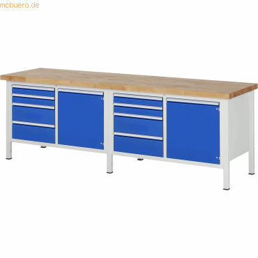 4040376040534 - RAU Werkbank 2500x700x840-1040mm 8xSchublade-TA 2xTür lgrebl 4040376040534 RAU GmbH