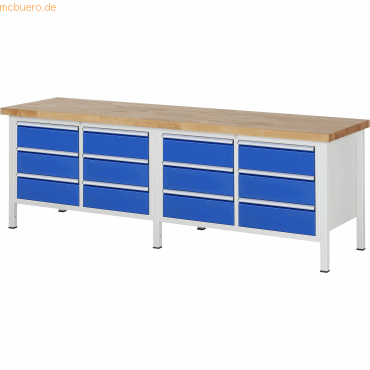 4040376062345 - RAU Werkbank 2500x700x840-1040mm 12xSchublade-TA lgrebl 4040376062345 RAU GmbH