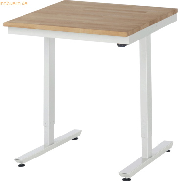 4040376063410 - Rau Arbeitstisch Adlatus elektrisch höhenverstellbar 25 mm geölte Massivholzplatte bis 150 kg B 750 x T 800 x H 720-1120 mm Buche lichtgrau 4040376063410 - Rau Arbeitstisch Adlatus elektrisch höhenverstellbar 25 mm geölte Massivholzplatte bis 150 kg B 750 x T 800 x H 720-1120 mm Buche lichtgrau