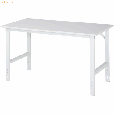 4040376068033 - Arbeitstisch höhenverstellbar Höhe 760 - 1080 mm Spanplatte melaminharzbeschichtet BxT 1500 x 800 mm lichtgrau 4040376068033 - Arbeitstisch höhenverstellbar Höhe 760 - 1080 mm Spanplatte melaminharzbeschichtet BxT 1500 x 800 mm lichtgrau