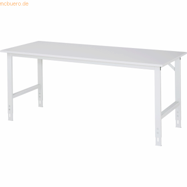 4040376068040 - Arbeitstisch höhenverstellbar Höhe 760 - 1080 mm Spanplatte melaminharzbeschichtet BxT 2000 x 800 mm lichtgrau