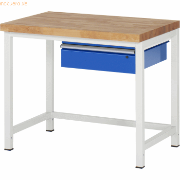 4040376072153 - Werkbank Serie 8000 stationär mit Hängeschublade B 1000 x T 700 x H 840 – 1040 mm 4040376072153 - Werkbank Serie 8000 stationär mit Hängeschublade B 1000 x T 700 x H 840 – 1040 mm