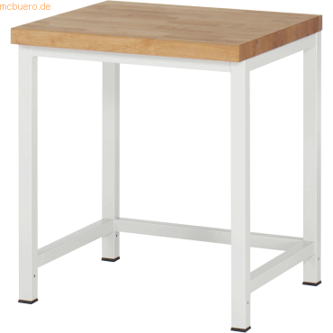 4040376098771 - Werkbank Serie 8000 stationär höhenverstellbar Arbeitsplatte Buche-Massiv B 750 x T 700 x H 840-1040 mm