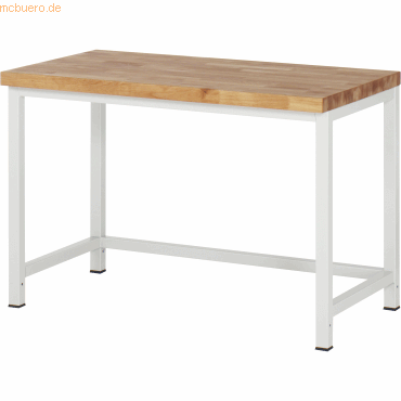 4040376098801 - Werkbank Serie 8000 stationär höhenverstellbar Arbeitsplatte Buche-Massiv B 1250 x T 700 x H 840-1040 mm 4040376098801 - Werkbank Serie 8000 stationär höhenverstellbar Arbeitsplatte Buche-Massiv B 1250 x T 700 x H 840-1040 mm
