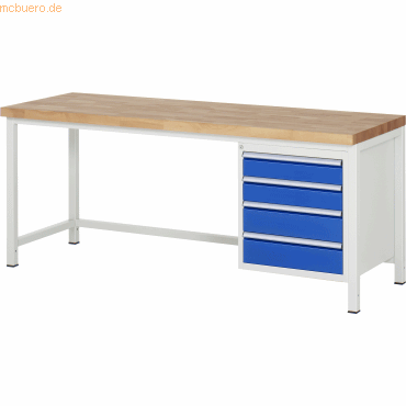 4040376103734 - Werkbank Serie 8162 höhenverstellbar 4 Schubladen B 2000 x T 700 x H 840 - 1040 mm