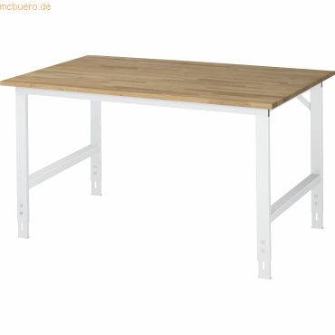 4040376105530 - Arbeitstisch höhenverstellbar Höhe 760 - 1080 mm Buchenplatte massiv BxT 1500 x 1000 mm lichtgrau 4040376105530 - Arbeitstisch höhenverstellbar Höhe 760 - 1080 mm Buchenplatte massiv BxT 1500 x 1000 mm lichtgrau