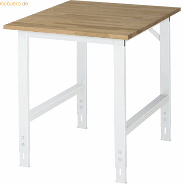 4040376152329 - Arbeitstisch höhenverstellbar Gestell 60 x 30 mm Buchenplatte massiv BxT 750 x 1000 mm lichtgrau RAU 4040376152329 - Arbeitstisch höhenverstellbar Gestell 60 x 30 mm Buchenplatte massiv BxT 750 x 1000 mm lichtgrau RAU