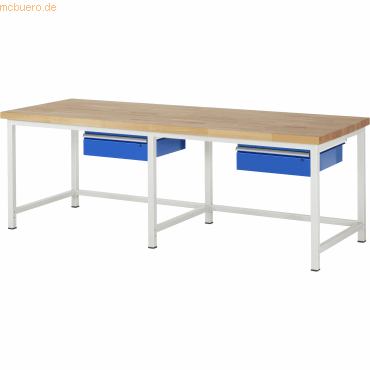 4040376227980 - RAU Werkbank 2500x900x840-1040mm 2xSchublade-TA lgrebl 4040376227980 RAU GmbH