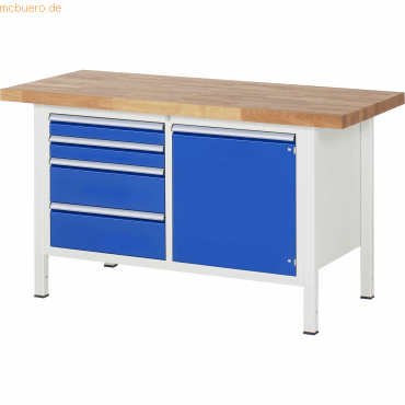 4040376258786 - Werkbank Serie 8470 4 Schubladen 1 Fachboden mit Tür B 1250 x T 700 x H 840-1040 mm 4040376258786 - Werkbank Serie 8470 4 Schubladen 1 Fachboden mit Tür B 1250 x T 700 x H 840-1040 mm