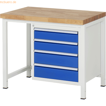 4040376263407 - Werkbank Serie 8162 höhenverstellbar 4 Schubladen B 1000 x T 7000 x H 840 - 1040 mm 4040376263407 - Werkbank Serie 8162 höhenverstellbar 4 Schubladen B 1000 x T 7000 x H 840 - 1040 mm