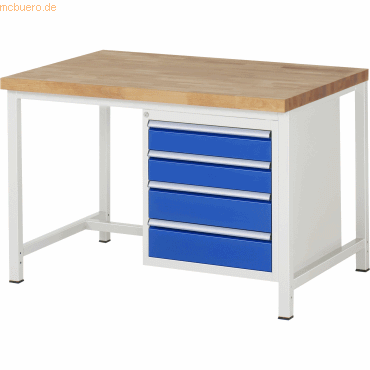 4040376265562 - RAU Werkbank 1250x900x840-1040mm 4xSchublade-TA lgrebl 4040376265562 RAU GmbH