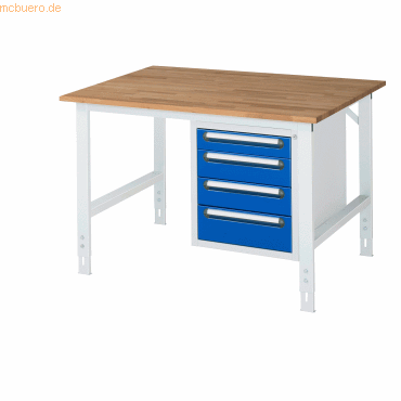 4040376425676 - RAU Arbeitstisch 1250x1000x910-1230 4xSchub B-Platte 25mm lgrebl 4040376425676 RAU GmbH