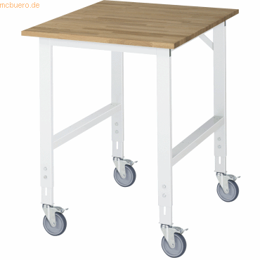 4040376429889 - Fahrbarer Arbeitstisch Gestell 60 x 30 mm Platten-BxT 750 x 1000 mm Buche-Massivholzplatte 4040376429889 - Fahrbarer Arbeitstisch Gestell 60 x 30 mm Platten-BxT 750 x 1000 mm Buche-Massivholzplatte