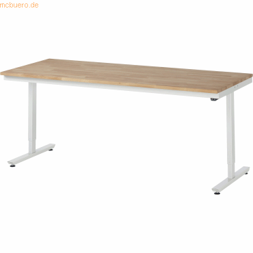 4040376461902 - Rau Arbeitstisch Adlatus elektrisch höhenverstellbar 25 mm geölte Massivholzplatte bis 150 kg B 2000 x T 800 x H 720-1120 mm Buche lichtgrau 4040376461902 - Rau Arbeitstisch Adlatus elektrisch höhenverstellbar 25 mm geölte Massivholzplatte bis 150 kg B 2000 x T 800 x H 720-1120 mm Buche lichtgrau
