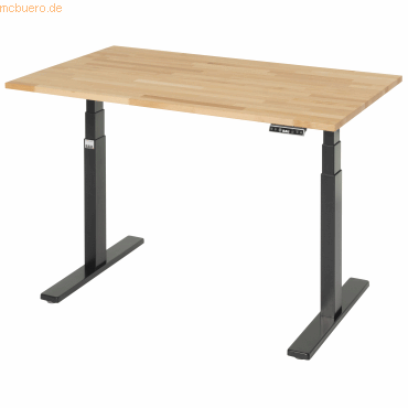 4040376536747 - Schreibtisch Adlatus 100 höhenverstellbar rechteckig buche tiefschwarz 4040376536747 RAU 4040376536747 - Schreibtisch Adlatus 100 höhenverstellbar rechteckig buche tiefschwarz 4040376536747 RAU