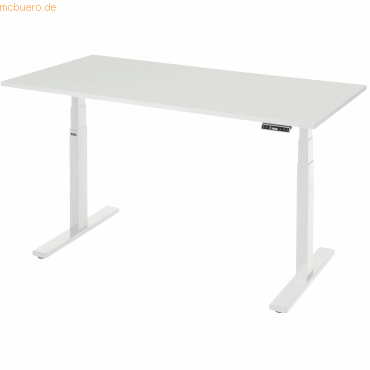 4040376536792 - Schreibtisch Adlatus 100 höhenverstellbar rechteckig weiß   lichtgrau 4040376536792 RAU