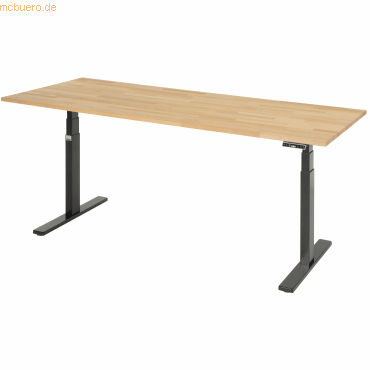 4040376536822 - Schreibtisch Adlatus 100 höhenverstellbar rechteckig buche tiefschwarz 4040376536822 RAU 4040376536822 - Schreibtisch Adlatus 100 höhenverstellbar rechteckig buche tiefschwarz 4040376536822 RAU