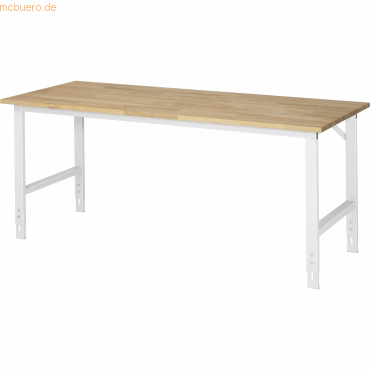 4040376815439 - Arbeitstisch höhenverstellbar Höhe 760 - 1080 mm Buchenplatte massiv BxT 2000 x 800 mm lichtgrau 4040376815439 - Arbeitstisch höhenverstellbar Höhe 760 - 1080 mm Buchenplatte massiv BxT 2000 x 800 mm lichtgrau