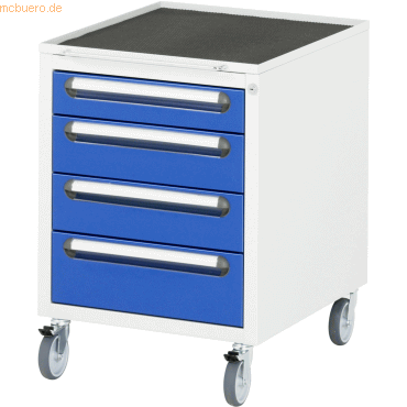 4040376864048 - Rau Roll-Container für höhenverstellbare Arbeitstische Jerry Tom Serie E 4 Schubladen B 480 x T 600 x H 690 mm lichtgrau enzianblau 4040376864048 - Rau Roll-Container für höhenverstellbare Arbeitstische Jerry Tom Serie E 4 Schubladen B 480 x T 600 x H 690 mm lichtgrau enzianblau