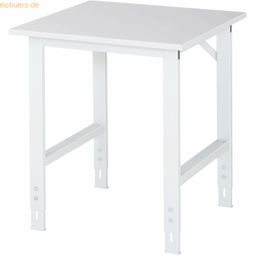 4040376888211 - Arbeitstisch höhenverstellbar Höhe 760 - 1080 mm Spanplatte melaminharzbeschichtet BxT 750 x 800 mm lichtgrau