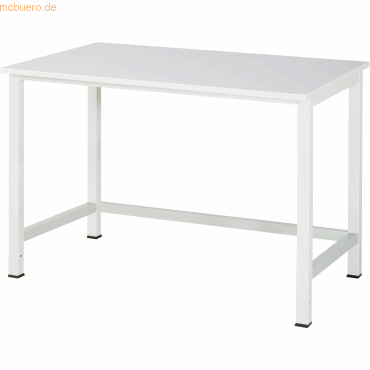 4040376919021 - Werktisch Grundtisch Unterbau 45x45 mm Platte Melaminharz BxTxH 1250x800x825 mm ral 7035