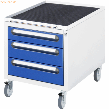 4040376952547 - Rau Roll-Container für höhenverstellbare Arbeitstische Jerry Tom Serie E und Adlatus 3 Schubladen B 480 x T 600 x H 540 mm lichtgrau enzianblau 4040376952547 - Rau Roll-Container für höhenverstellbare Arbeitstische Jerry Tom Serie E und Adlatus 3 Schubladen B 480 x T 600 x H 540 mm lichtgrau enzianblau