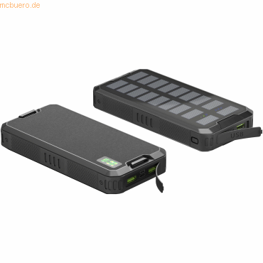 4040849539343 - Outdoor Schnelllade-Powerbank mit Solar 20000 mAh (usb-c™ pd qc 30) - Robuste Allround-Stromversorgung für den Outdoor-Einsatz - Goobay 4040849539343 - Outdoor Schnelllade-Powerbank mit Solar 20000 mAh (usb-c™ pd qc 30) - Robuste Allround-Stromversorgung für den Outdoor-Einsatz - Goobay