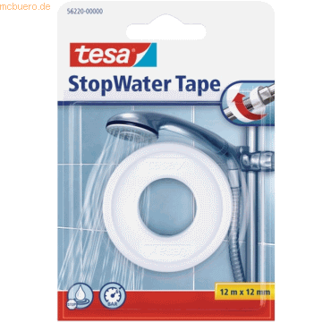 6 x Tesa Klebeband StopWater Tape 12mx12mm weiß