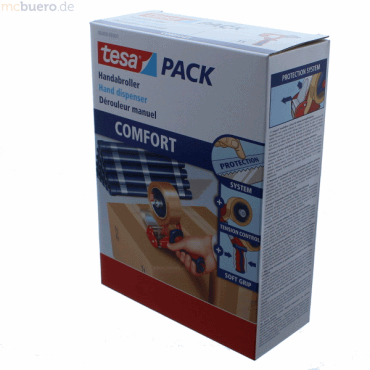 Tesa Packbandabroller tesapack Comfort für Klebebänder 50mmx66m rot/bl