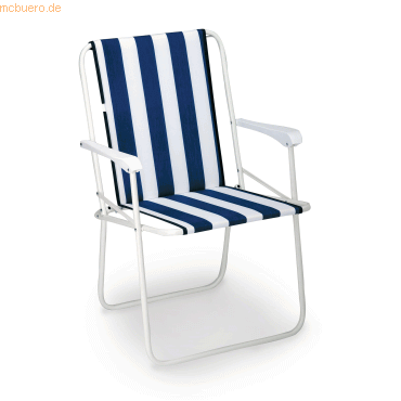 4043153008031 - BEST Gartenstuhl mit Armlehnen Chiemsee weiß blau 1 St