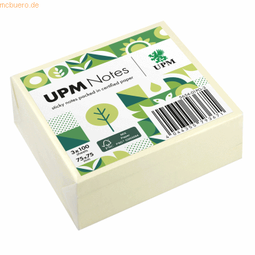 4044355793671 - UPM Notes Haftnotiz 5654-01PG-3 75x75mm 100Bl ge 3St 4044355793671 3 Stück 4044355793671 - UPM Notes Haftnotiz 5654-01PG-3 75x75mm 100Bl ge 3St 4044355793671 3 Stück