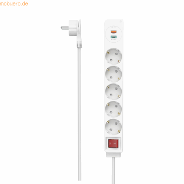 4047443481290 - hama 00223186 Steckdosenleiste 5-fach USB-C A 18W PD QC™ Schalter Flachst 14 m W 4047443481290 - hama 00223186 Steckdosenleiste 5-fach USB-C A 18W PD QC™ Schalter Flachst 14 m W