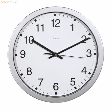 4047443517609 - hama Wanduhr Mallorca weiß silber Kunststoff Ø 300 cm 4047443517609 - hama Wanduhr Mallorca weiß silber Kunststoff Ø 300 cm