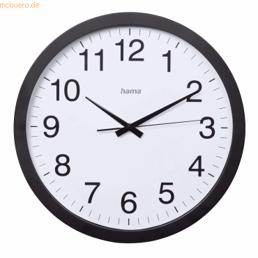 4047443517661 - Wanduhr Aruba 00185876 geräuscharm schwarz 4047443517661 HAMA 4047443517661 - Wanduhr Aruba 00185876 geräuscharm schwarz 4047443517661 HAMA