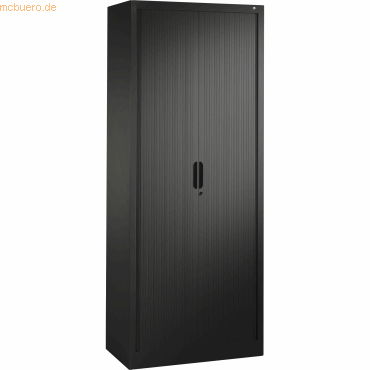 4050646267493 - Rollladenschrank mit Horizontal-Jalousie HxBxT 1980 x 800 x 420 mm 4 Fachböden 5 Ordnerhöhen schwarzgrau